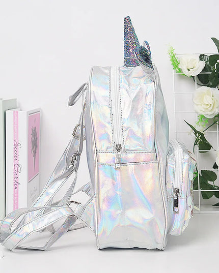 Silber Laser-Einhorn Rucksack Kinder - Holografisch & Wasserdicht