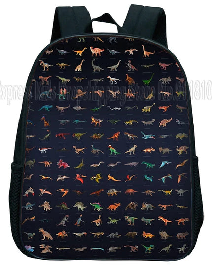 Kita Rucksack mit bunten Dinosauriern - Dunkelblau