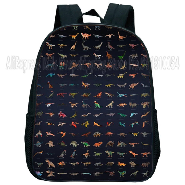 Kita Rucksack mit bunten Dinosauriern - Dunkelblau