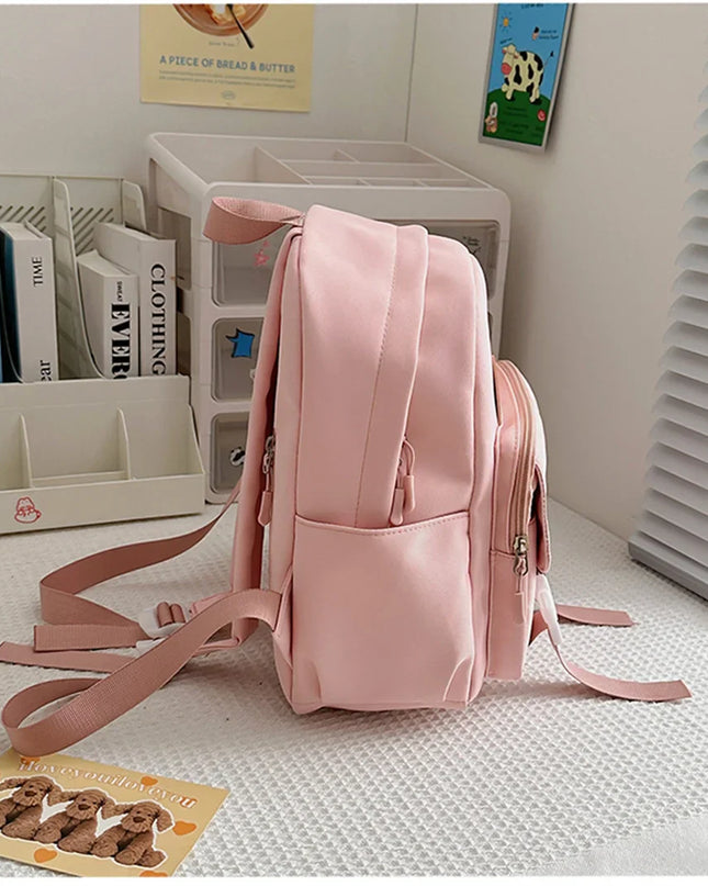 Schwarzer Kita Rucksack mit Katzenohren - Denim für Kinder