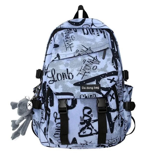 Rucksack Jungen 12 Jahre - Blau, Graffiti-Muster