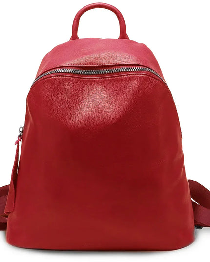 Schwarz Rot Rucksack Damen - Echtleder Vintage Groß