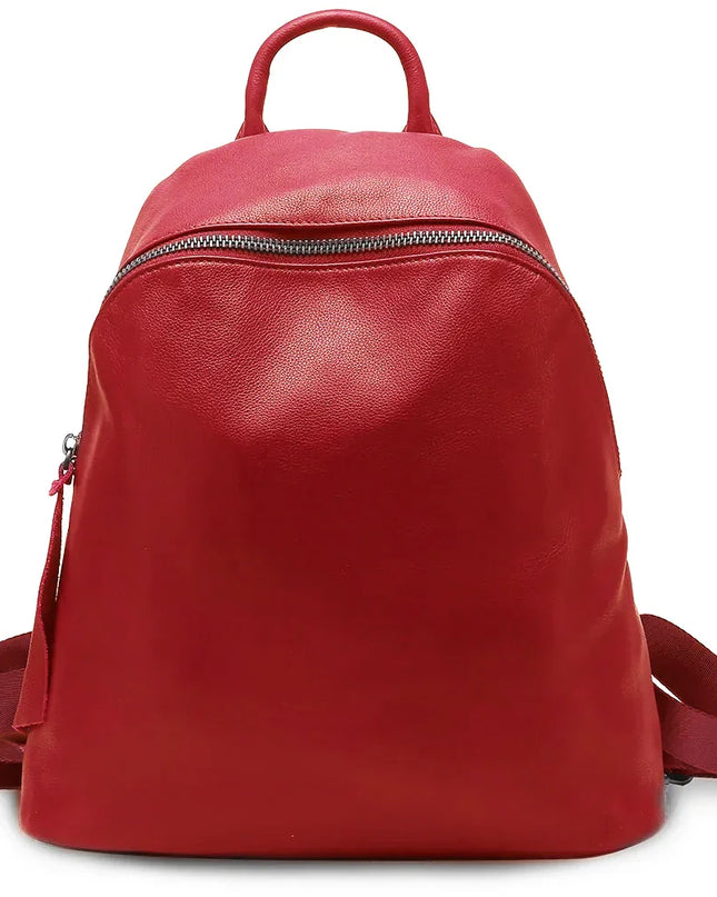 Schwarz Rot Rucksack Damen - Echtleder Vintage Groß