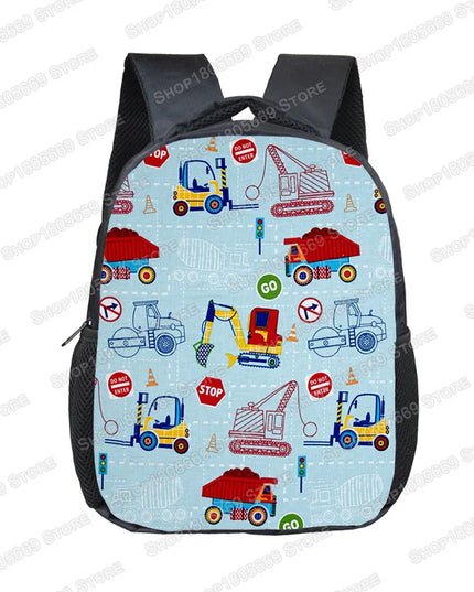 Gelb Rucksack Jungen - Bagger-Motiv & Kita-tauglich