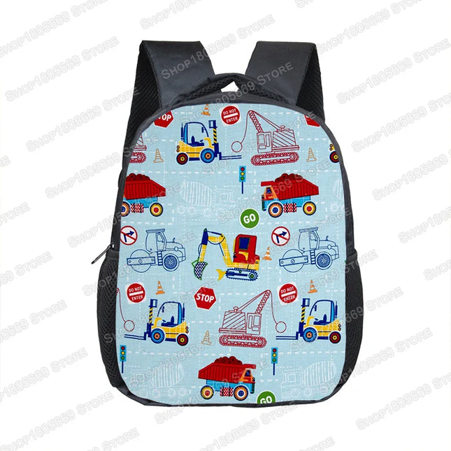 Gelb Rucksack Jungen - Bagger-Motiv & Kita-tauglich