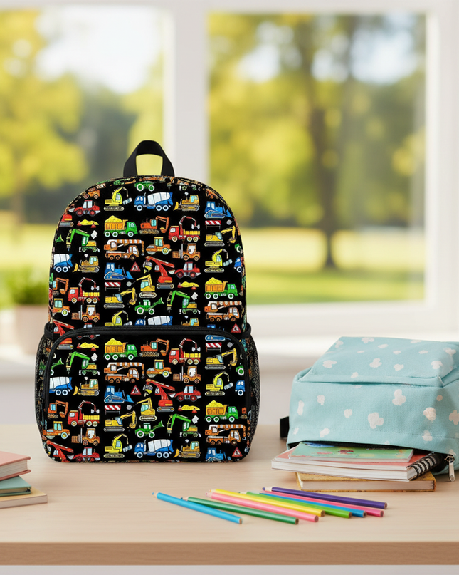 cartoon-police-car-school-bus-print-backpack-for-teenagers-excavator-truck-children-daypack-kindergarten-bags-student-book-bag-9 - lifestyle