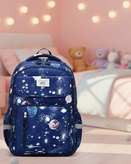 dunkelblauer-rucksack-mdchen-weltraum - lifestyle
