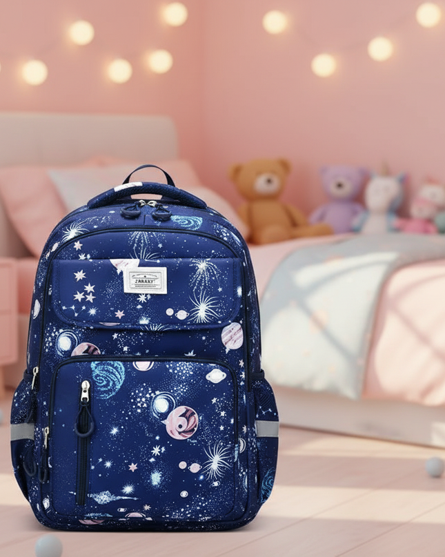dunkelblauer-rucksack-mdchen-weltraum - lifestyle