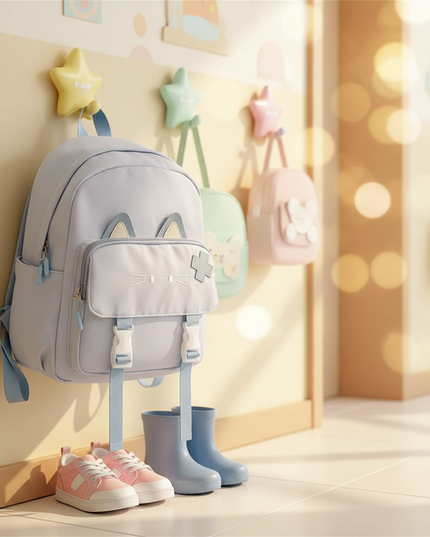 hellblauer-kita-rucksack-mit-katzenohren - lifestyle