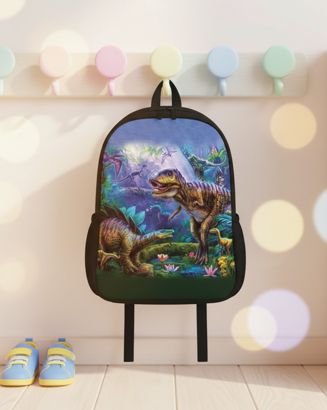 kita-rucksack-mit-bunten-dinosauriern-und-dschungelmotiv - lifestyle