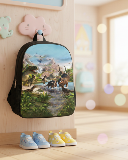 kita-rucksack-mit-farbenfrohem-dinosaurier-motiv - lifestyle