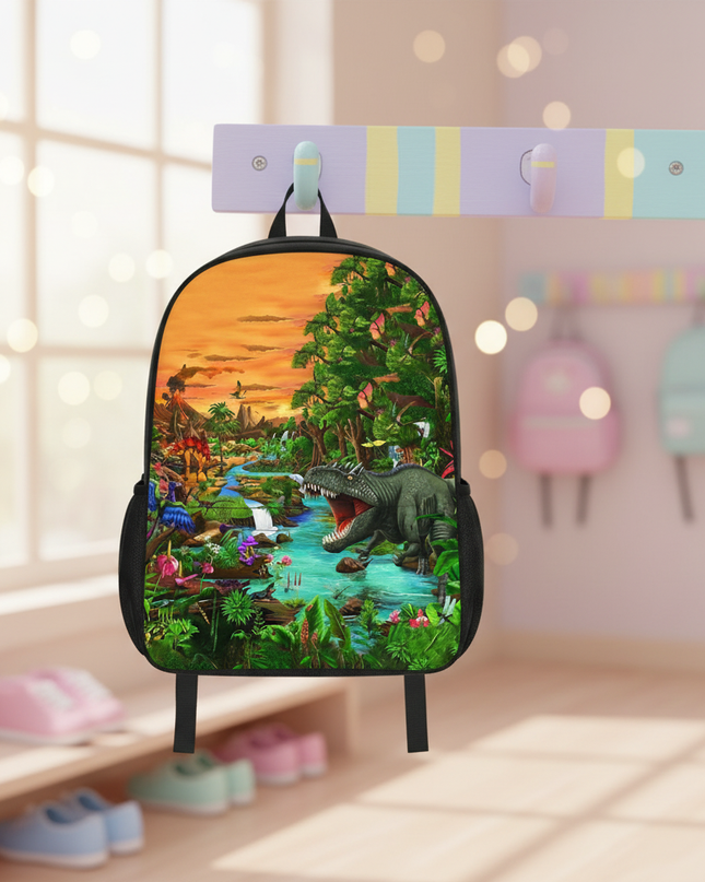 kita-rucksack-mit-lebhaftem-dinosaurier-und-urwaldmotiv - lifestyle