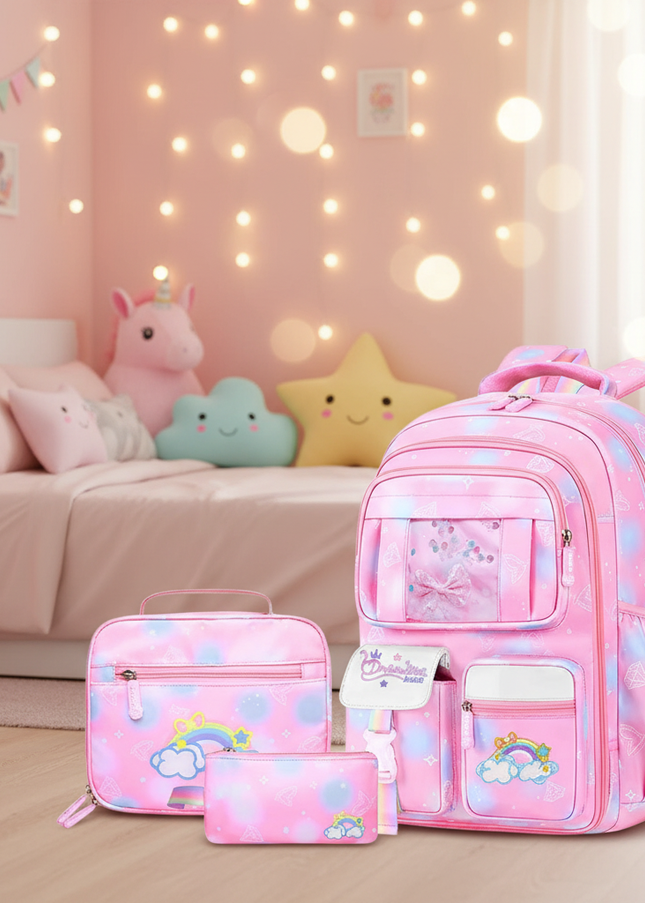 pinkes-rucksack-set-mdchen-regenbogen - lifestyle
