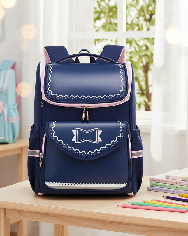primary-students-schoolbag-boys-girls-luxury-backpack-pu-nylon-waterproof-satchels-large-capacity-book-bag-kids-rucksack-2 - lifestyle