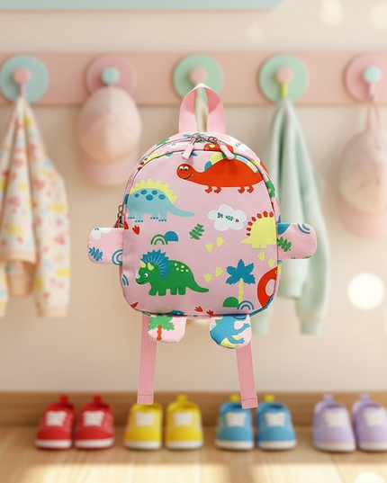 rosa-kita-rucksack-mit-dinosaurier-fen - lifestyle