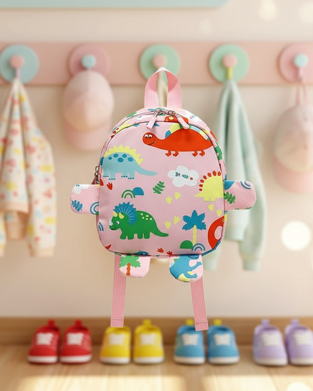 rosa-kita-rucksack-mit-dinosaurier-fen - lifestyle