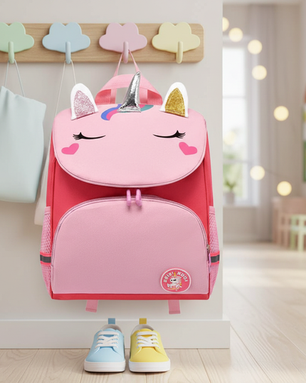 rosa-kita-rucksack-mit-einhorn-gesicht - lifestyle