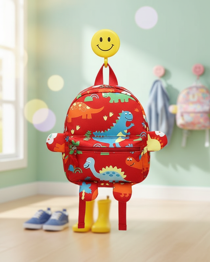 roter-kita-rucksack-mit-dinosaurier - lifestyle