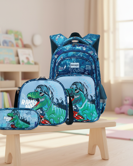 schulranzen-set-blau-dinosaurier-skateboard - lifestyle
