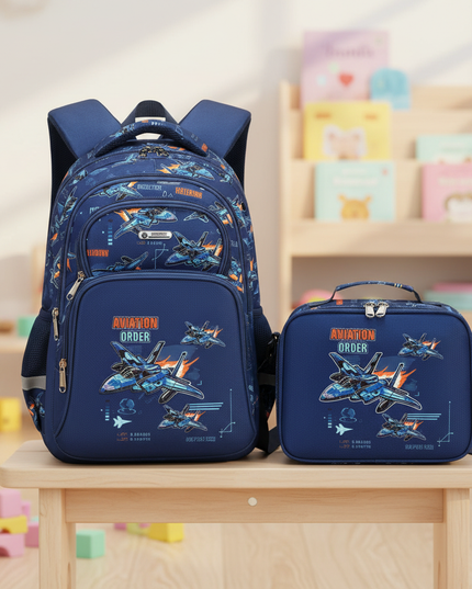 schulranzen-set-blau-kampfjet - lifestyle
