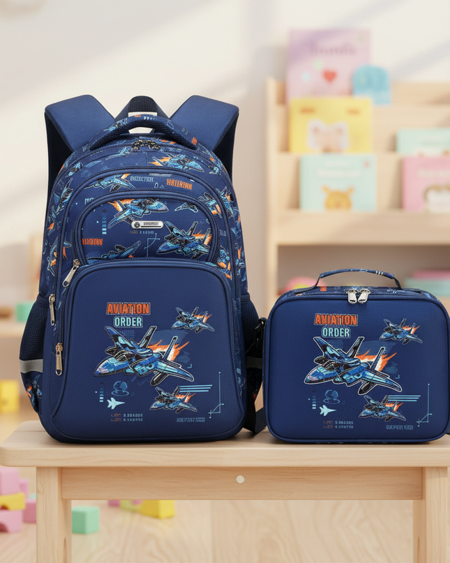 schulranzen-set-blau-kampfjet - lifestyle
