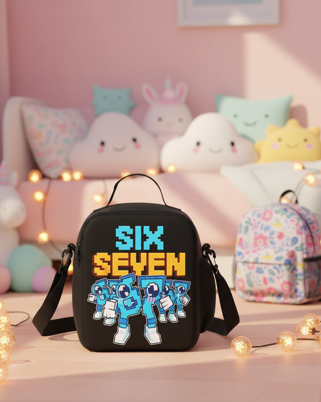 schwarze-lunchtasche-mit-pixel-design - lifestyle