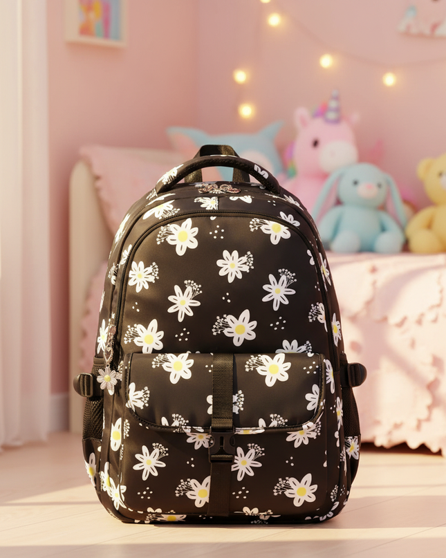 schwarzer-rucksack-mdchen-blumen - lifestyle