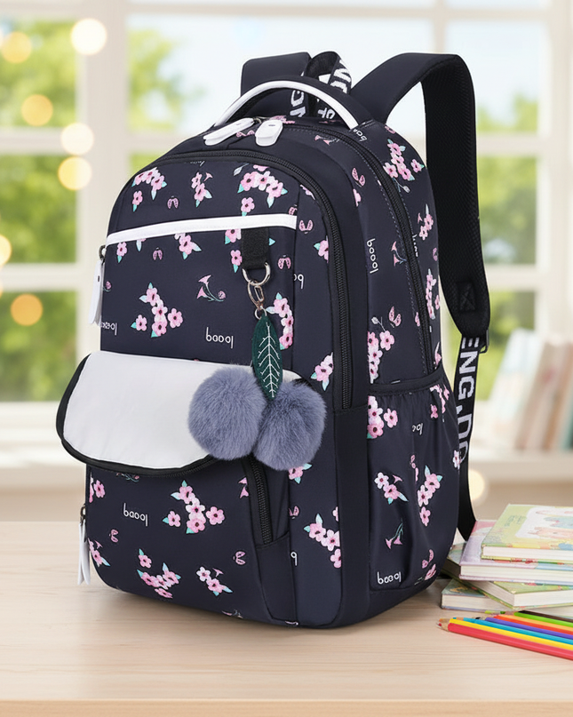 schwarzer-rucksack-mit-blumenmuster-grundschule - lifestyle