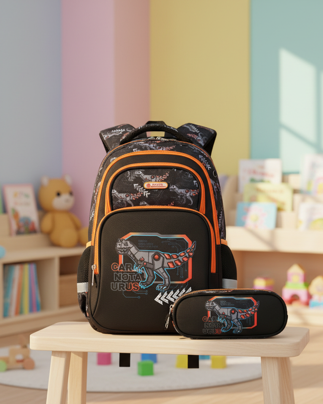 schwarzes-rucksack-set-mit-dinosaurier - lifestyle