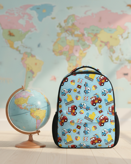 truck-ambulance-car-tractor-backpack-childrens-12-inch-kindergarten-school-bag-cartoon-printing-excavator-backpack-12 - lifestyle