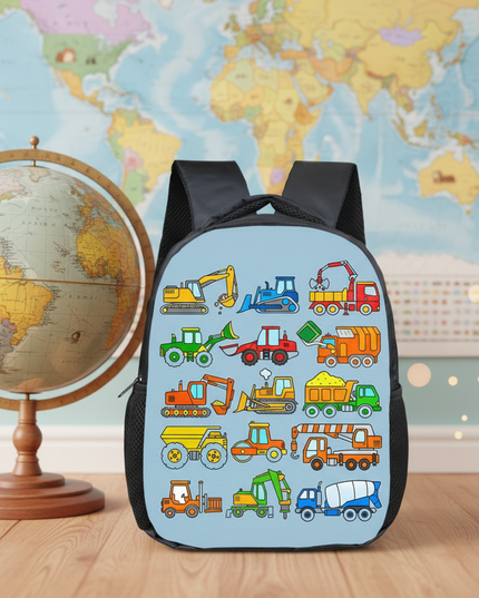 truck-ambulance-car-tractor-backpack-childrens-12-inch-kindergarten-school-bag-cartoon-printing-excavator-backpack-5 - lifestyle