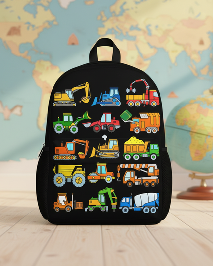 truck-ambulance-car-tractor-backpack-childrens-12-inch-kindergarten-school-bag-cartoon-printing-excavator-backpack-6 - lifestyle