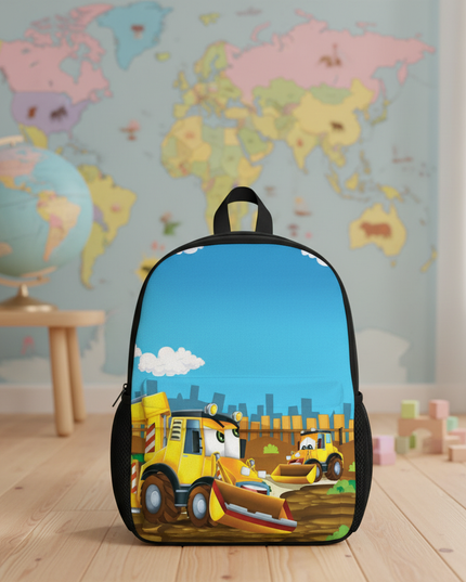 truck-ambulance-car-tractor-backpack-childrens-12-inch-kindergarten-school-bag-cartoon-printing-excavator-backpack-7 - lifestyle