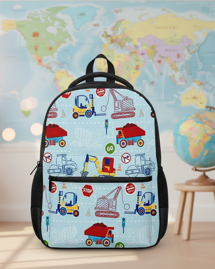 truck-ambulance-car-tractor-backpack-childrens-12-inch-kindergarten-school-bag-cartoon-printing-excavator-backpack-8 - lifestyle