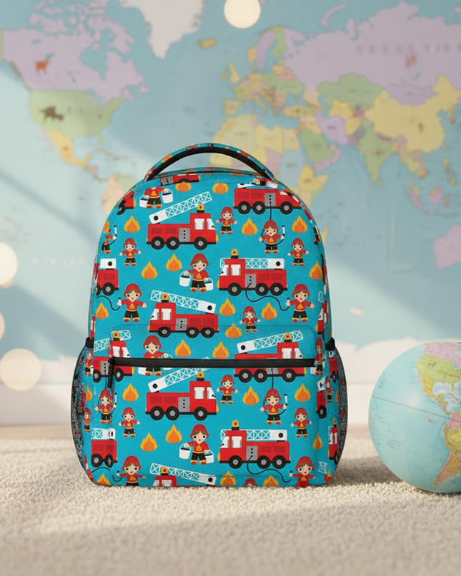 truck-ambulance-car-tractor-backpack-childrens-12-inch-kindergarten-school-bag-cartoon-printing-excavator-backpack - lifestyle