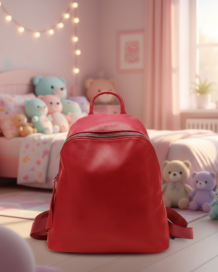 zency-100-genuine-leather-black-red-women-backpack-vintage-solid-large-travel-bags-schoolbag-for-girls-daily-knapsack-trendy-2 - lifestyle
